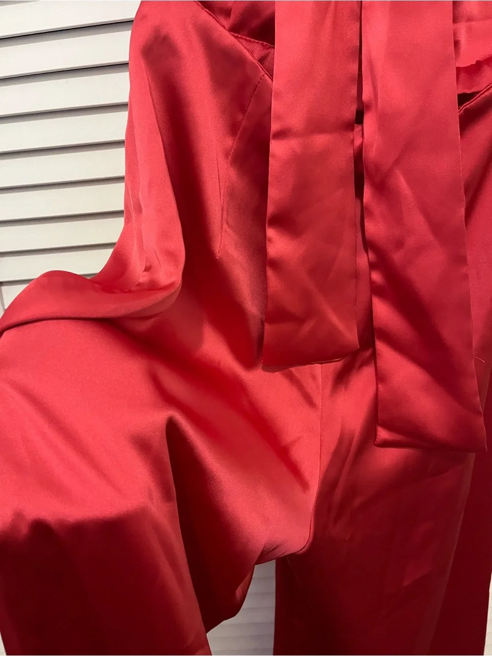 Elegant Coral Satin Halter Maxi jumpsuit